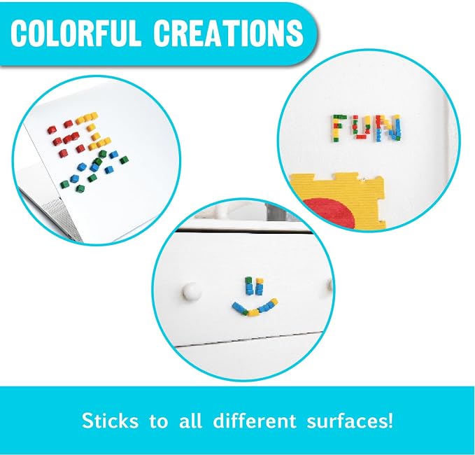 StickiKubes 250-Pack, 4 Colors, Mini Sticky Stacking Cubes, STEM Blocks