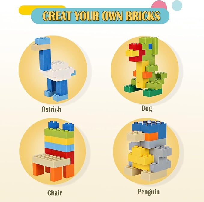 300 PCS Building Bricks Compatible with Lego Classic - 300 Pieces Basic Bulk Building Blocks in Random Color - Mixed Shape (300PCS)