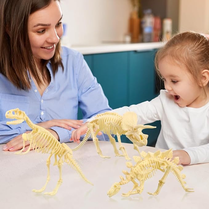 NUOLUX 3Pcs 4D Dinosaur Fossil Skeleton Toys DIY for Kids Fossil Skeleton Figure
