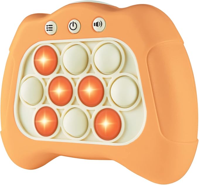 Intoypad Pop The Target! Handheld Speed Push Fidget Game Machine Orange | A Fun Multiplayer Game Sensory Fidget ADHD Autism Toys Birthday Gifts for 6 7 8 9 10 11 12 Years Old Kids Road Trip Car Games