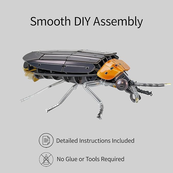 3D Acrylic Insect Puzzle DIY Bug Model Kit Animal STEM Gift | Building Kits Crafts Figurine Sculpture Nature Decoration Educational Display Toys for Kids Teens and Adults (Firefly)