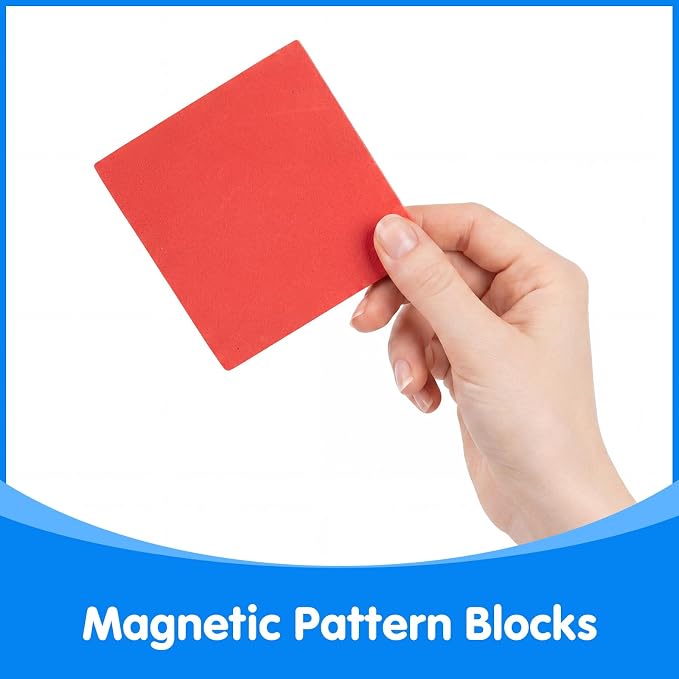 10 Pcs Large Shape Magnets - Giant Magnetic Pattern Blocks | Math Manipulatives, Geometric Shapes for Whiteboard & Fridge