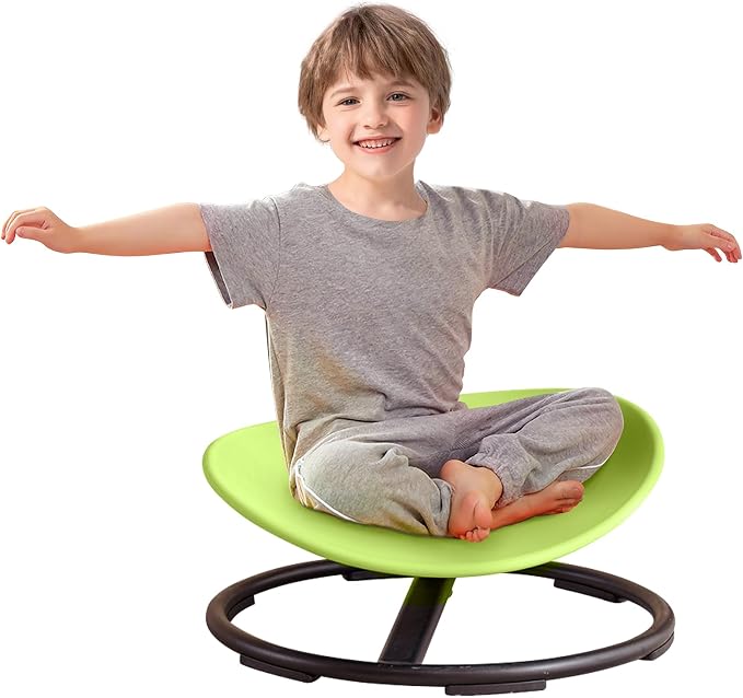 Sensory Spinning Chair for Autistic Kids, Swivel Spin Chair for Autism, Sit and Spin Toy for Autistic Children, Indoor Outdoor Toys, Toddler Chair for ADHD, Balance & Coordination (Green)