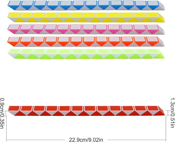 12 Pack 24 Blocks Mini Fidget Snake Cube Mini Twist Puzzle Cubes Magic Speed Cubes Toy for Kids Party Bag Fillers, Party Supplies