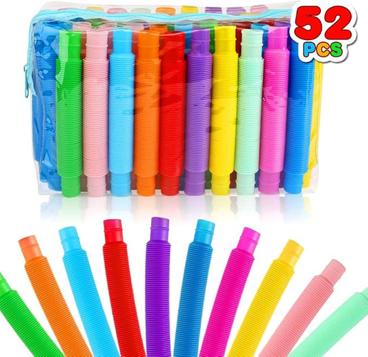 72Pack Pop Tubes, Fidget Sensory Toys Party Favors for Kids 4-8 8-12 Anxiety Stress Relief Toys Treasure Box Prizes Goodie Bag Stocking Stuffers Birthday for Toddlers Boys Girls