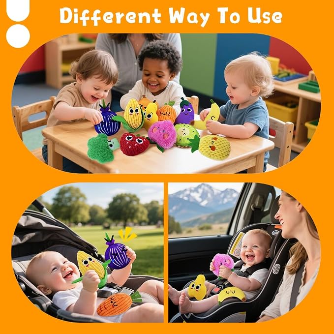12-Pack Sensory Bean Bag for Kids,Montessori Textured Tactile Baby Toys Set,Sensory Toys for Autistic Children&Toddlers,Learning &Fine Motor Skill Developmental Play Gift Stress Relief for Autism