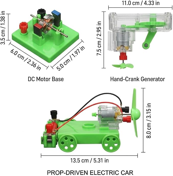 Physics Science Lab Learning Circuit kit, Electricity Experiment Set,DIY DC Electrical Motor Model Wind Powered Carts Building Circuits for Kids Junior Senior High School Students (1 Set)