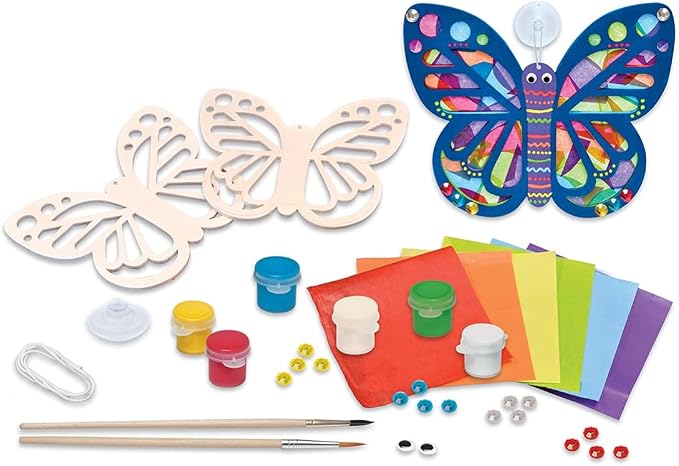 Craft Set - Suncatcher Classic Wood Paint Kit - Premium Quality, Educational, and Fun Activity for Kids and Families - Great Gift Idea for Holidays, Birthdays, and Everyday Playtime