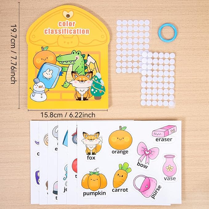 Montessori Busy Book Color Sorting Toys for Toddlers 3-5, Autism Educational Toys Preschool Learning Activities for Kids,Poke a dot Book Sensory Fine Matching Games for 3 Year Old Boys Girls Gifts