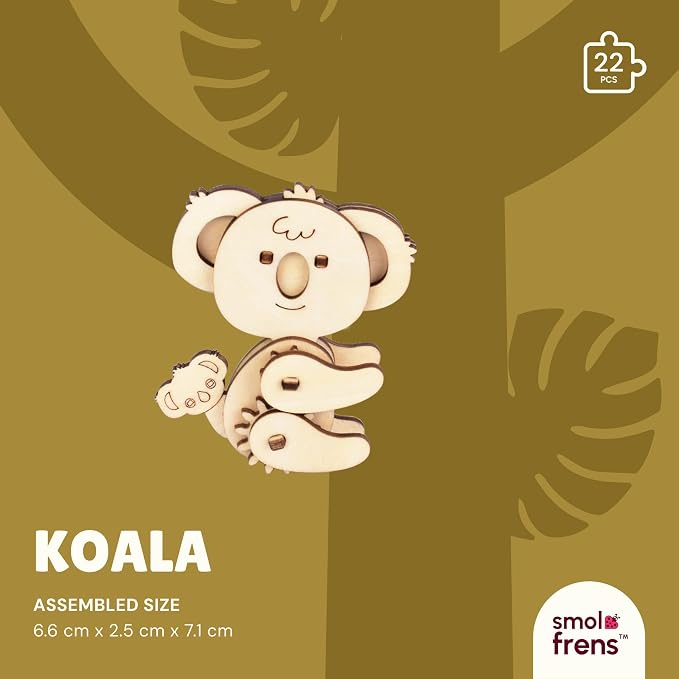 3D Wooden Puzzles for Kids Ages 8+, 6 Pack Animal Puzzles, FSC-Certified Wood, Plastic-Free Toy, STEM Kit for Kids Teens Adults, Wood Craft Model Kit, Individually Wrapped Party Favors - Exotic Frens