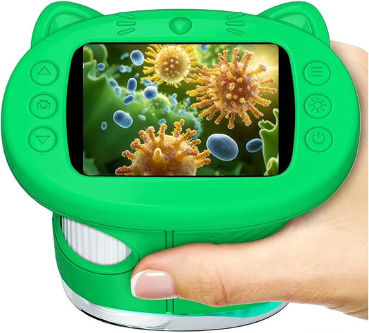 WINWEND Handheld Kids Microscope 1000X Pocket Microscope for Photo and Video Portable Science Kits STEM Toys – Christmas/Birthday Gifts for Girls & Boys Ages 3-12