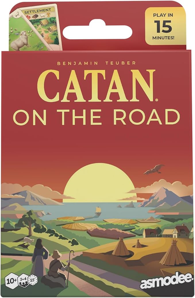 CATAN On The Road Card Game | Build Trade & Settle Anywhere, Portable Travel Game, Family Fun for Kids & Adults, Ages 10+, 3-4 Players, 15 Minute Playtime