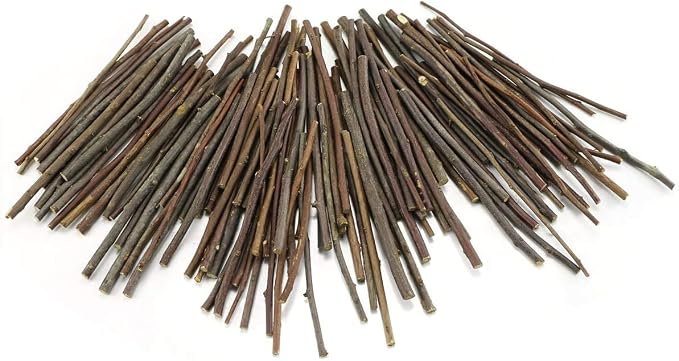 William Craft 120Pcs Wood Log Sticks for DIY Crafts and Photo Props - 10cm, 0.1-0.2 Inch Diameter