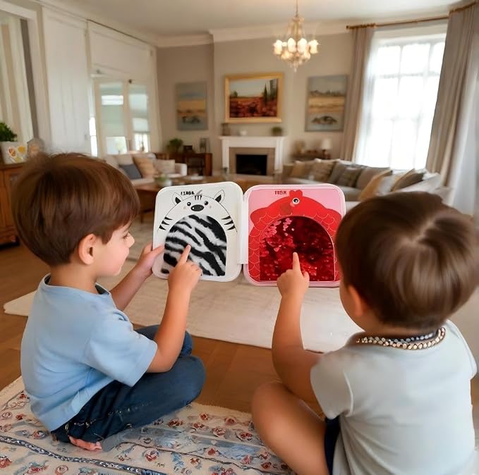 Cute Animal Touch Book Textured Sensory Toys for Autistic Children Disorder Fun Toys Autism Sensory Mats Tiles Products Tactile for Learning, Stimulation & Play