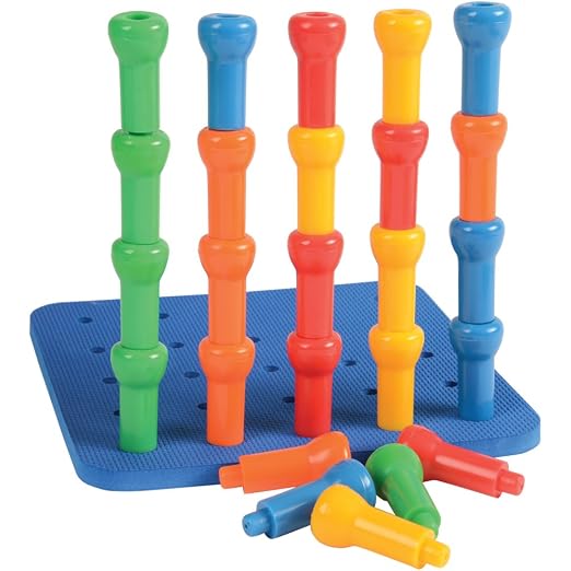 Constructive Playthings CPX-438 Giant Pegboard Set with 4 Pegboards and 100 Hold Tight Pegs