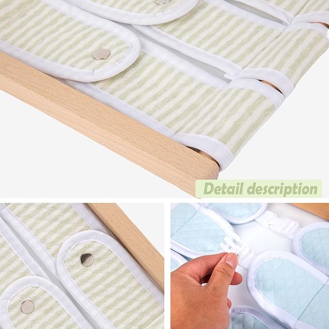 Montessori Wooden Toys for Dressing Learning Board Learning Basic Dressing Skills - Buttons, Snaps, Zippers, Belt Buckles Toys for 1 2 3 Year Old Toddlers Sensory Toy Gifts(Snapping Cloth)