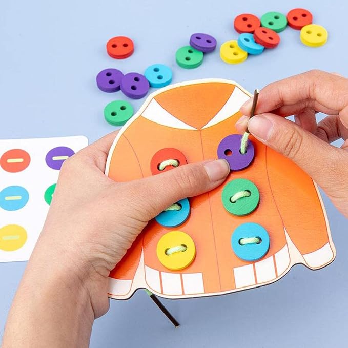 Lacing Toys Threading Sewing Button for Kids Early