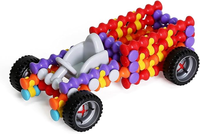 POPULAR PLAYTHINGS Clipstix Building Sticks Kit, 100 Piece, Playstix | Construction Stem Building Gift, Playstix, for Boys & Girls, for Kids