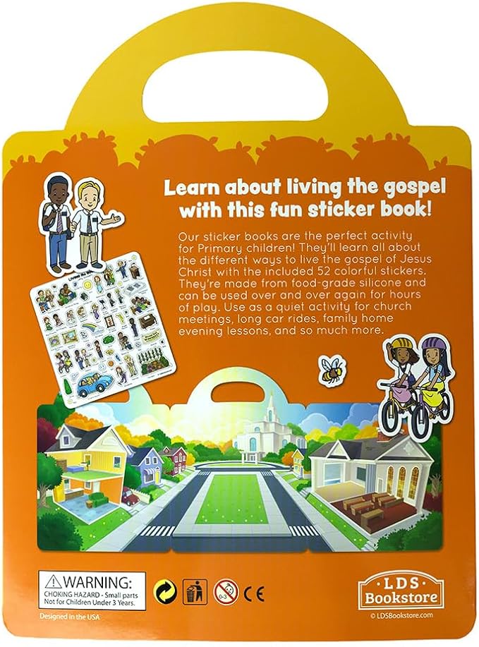 My Living The Gospel Jelly Sticker Quiet Book with Reusable Silicone Stickers for Toddlers and Preschoolers, Church Quiet Entertainment, Board Book