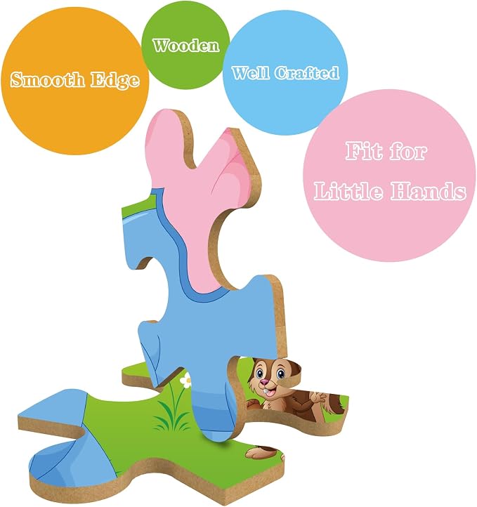 Puzzles for Kids Ages 3-5 Toddler Wooden Toys Montessori Learning Education Preschool Sets Games for Boy Girl 3 4 5+ Years Old, Pack of 6 (20 Pieces)