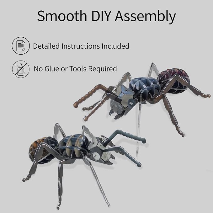 3D Acrylic Insect Puzzle DIY Bug Model Kit Animal STEM Gift | Building Kits Crafts Figurine Sculpture Nature Decoration Educational Display Toys for Kids Teens and Adults ( Ant)