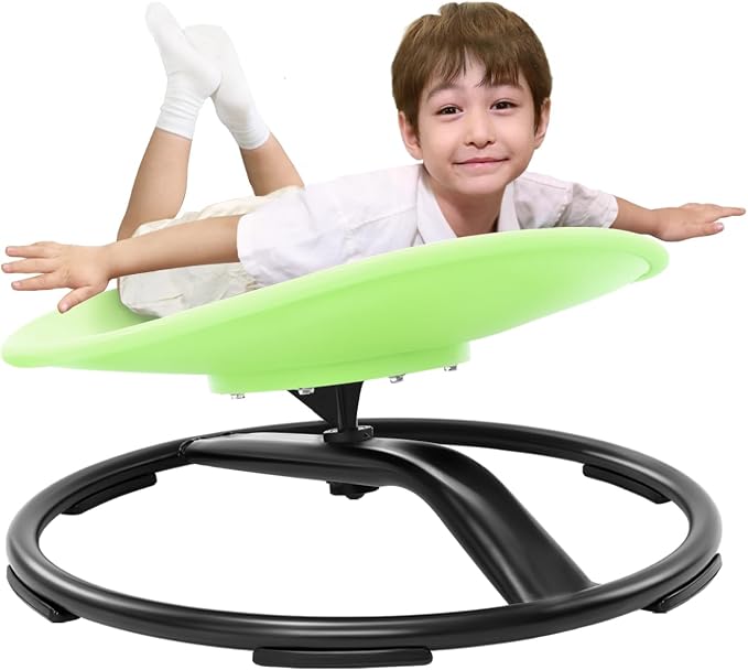 Zhenx Spinning Chair for Autistic Kids (Ages 3-18), Autism Sensory Toy Gift | 220LBS Capacity Sensory Swivel Seat for ADHD Kids, Autism Sensory Products, Calming Gift Improve Focus & Body Balance (Green)
