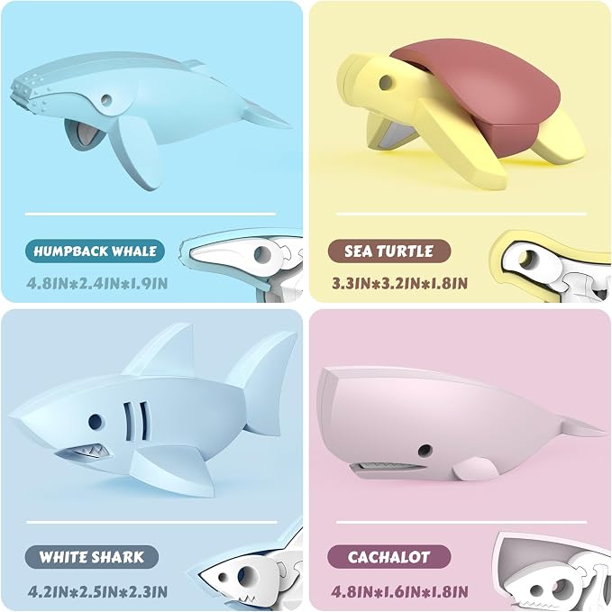 Magnetic Ocean Animals Building Toys,STEM Toddler Learning Toys 3D Puzzle Sea Animals for Boys Girls, Educational Magnetic Travel Montessori Toy Turtle Whale Shark,Unique Birthday Gift for Kids 3 4 5