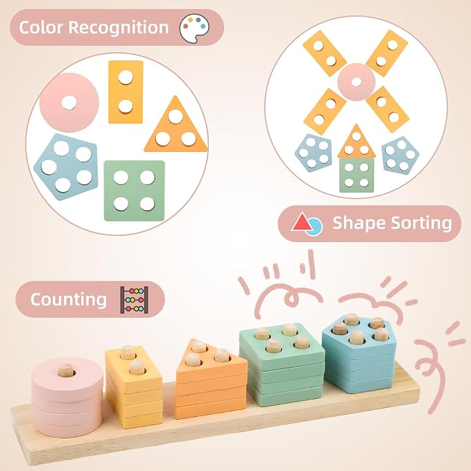 LUCKFUTURE Premium Baby Toys for 6-18 Months, 8 in 1 Montessori Toys Set, Educational Learning Toys for Toddlers 1-3 Years Old Trendy Babies Gifts for Boys & Girls