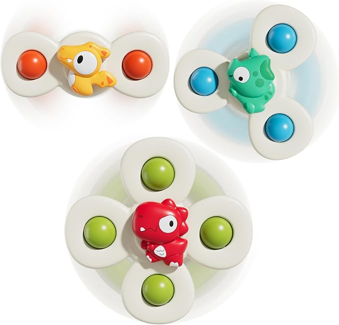 Suction Cup Spinner Airplane Travel Toys for 1 Year Old Boy Girl | Spinning Top 12 18 Months,1 2 Year Old Boy Birthday Gift,Baby Bath Toy for Kids Ages 1-3,Sensory Toy for Infant Toddlers
