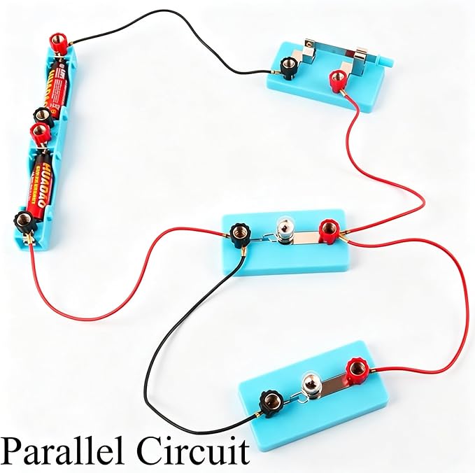 Kids Electric Circuit STEM Experiment Kit, Physics Learning Set for Series & Parallel Circuits, Teaching Supplies for Classroom & Homeschool Students