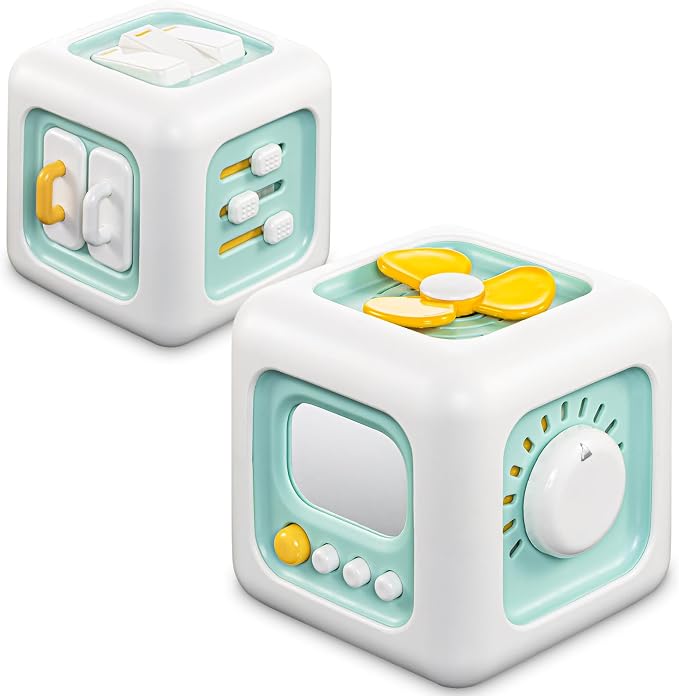 SOCBTNSO Montessori Busy Cube Travel Toy for Toddlers | Learning Fine Motor Skills, 1st Birthday Gifts for 1 Year Old, 6 9 12 Months Baby
