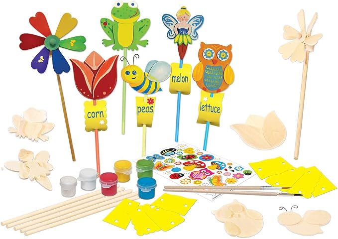 Garden Decor Wood Paint Kit - Wood Craft Kit, Educational, Fun - Ages 4+