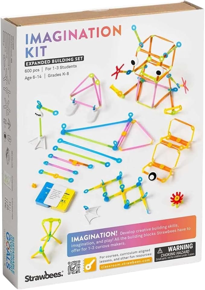 Strawbees Imagination Kit I Building Toys I Straws and Connectors | Creative STEM learning at home and school, Education learning tool, Maker construction toy