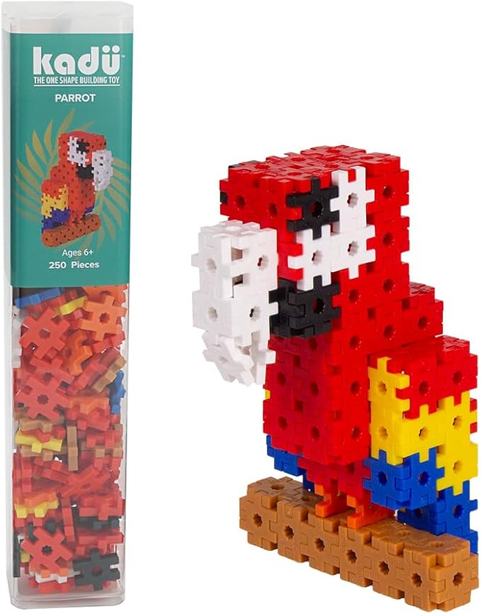 KADÜ Parrot 250 Piece Set - STEM/STEAM Building + Construction Toy, for Open + Imaginative Play Ages 5+ | Creative Mini Sensory Construction Puzzle tiles - Open Ended Play Gift Boys + Girls - Classroom Homeschool Manipulatives