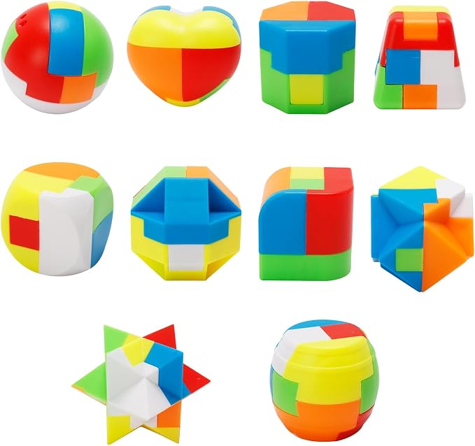 Bbiamsleep 20 Pcs Brain Teasers Puzzle Game Plastic Original 3D Sphere Puzzle Magic Ball Brain Teaser Puzzles Intelligence Game Puzzles for Boys and Girls Educational