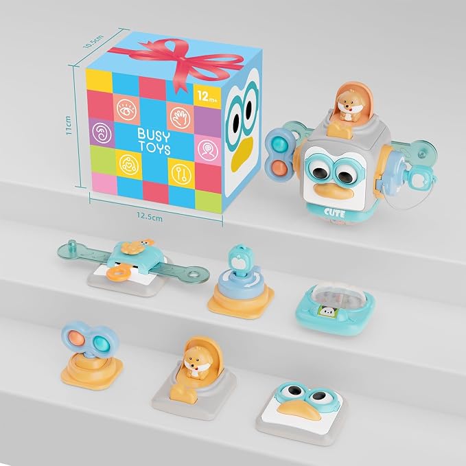 Busy Cube for 1 Year Old Toys| Montessori Toys for 1 Year Old,Sensory Toys for Toddlers 1-3,Learning Fine Motor Skills Toys,Birthday Gift for Baby Aged 6, 9, 10, 12, 18 Months
