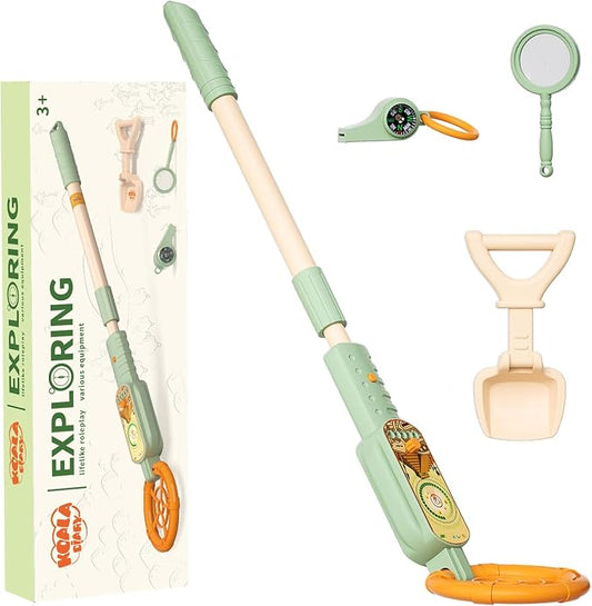 Children's Metal Detector kit-Outdoor Explorer Kit (Ages 3+) ﻿ | with Metal Detector, Magnifying Glass, Shovel, Whistle & Compass, Educational Nature Gift for Curious Kids