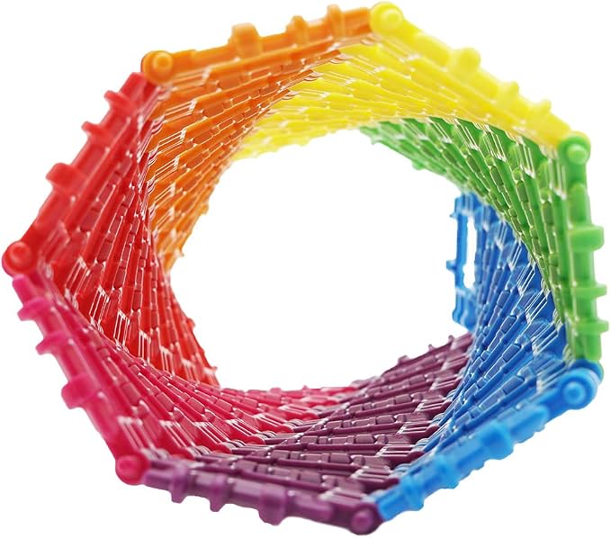 That Hinge Toy 504 Piece Age 7+ STEM Kids Building Toy - 7 Colors | New Bright Colors Creative Sensory Construction Tiles - Open Ended Gift Boys + Girls - Classroom Homeschool Manipulatives
