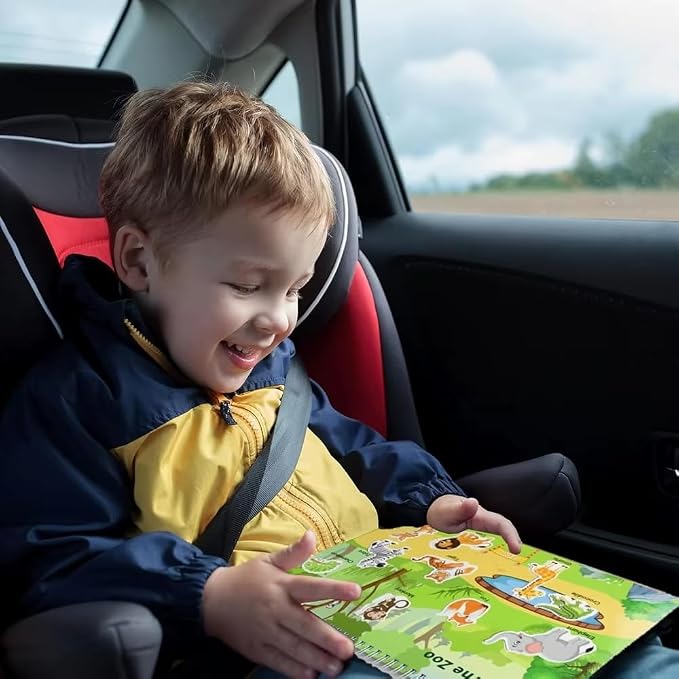 Busy Book for Toddlers 3-5, Travel Busy Book Preschool Learning Activities,Birthday Gifts for Boys Toddlers, Travel Toys for Airplane Car for Kids Ages 4-8, Autism Sensory Travel Toys