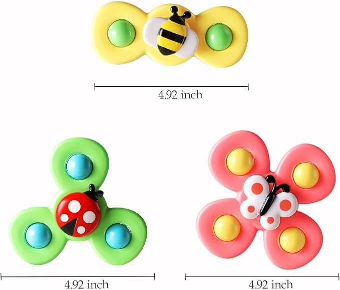 Suction Cup Spinner Airplane Travel Toys for 1 Year Old Boy Girl | Spinning Top 12 18 Months,1 2 Year Old Boy Birthday Gift,Baby Bath Toy for Kids Ages 1-3,Sensory Toy for Infant Toddlers