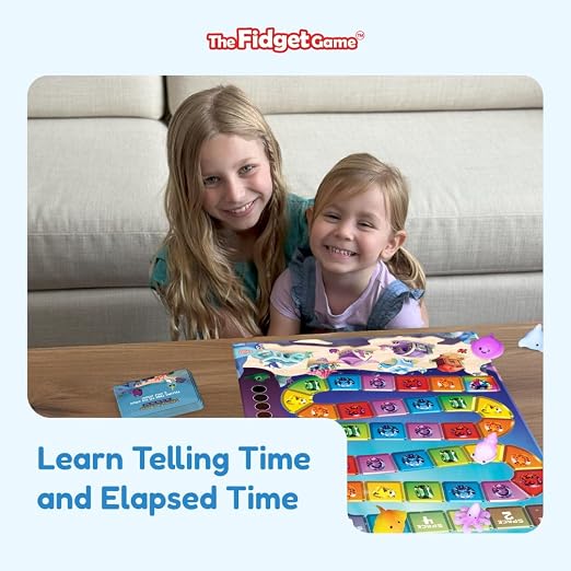 The Fidget Game Squishy Time Rescue - Telling Time Game for Kids Ages 6-11 | Grades 1-5 Multisensory Hands-On Learning Board Game with Manipulatives, Classroom Must Have