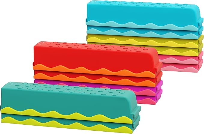 B. toys Balance & Hop Beams, Interlocking Balance Beam Set, Rainbow, Summer | 10 interlocking beam sections in rainbow colors for active play; stackable and compatible with matching sets; 3+ Years