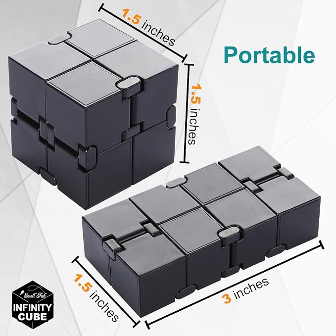 Infinity Cube Fidget Toys for Kids, Adults Anxiety Relief Items Fidget Cube | Cool Gadgets Quiet Office Desk Toys for Adults Calming, Travel Essential for Autism Teens, Dementia Gift, Stocking Stuffers
