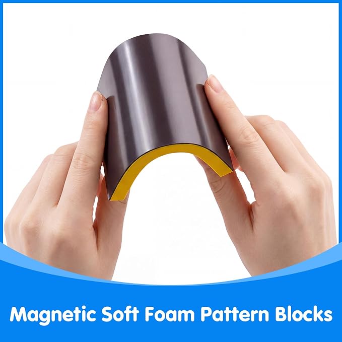 10 Pcs Large Shape Magnets - Giant Magnetic Pattern Blocks | Math Manipulatives, Geometric Shapes for Whiteboard & Fridge