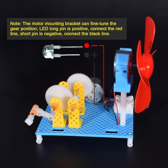 EUDAX DIY Dynamo Lantern Educational STEM Building Toy, Hand Cranked Power Generator,Generators Science Kit, Light Bulb Science Experiments Kits for Kids Age