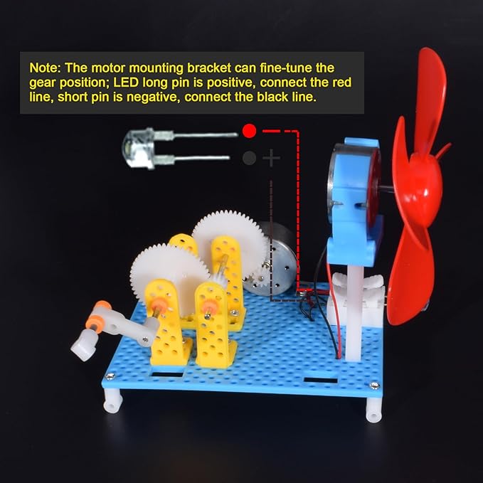 EUDAX DIY Dynamo Lantern Educational STEM Building Toy, Hand Cranked Power Generator,Generators Science Kit, Light Bulb Science Experiments Kits for Kids Age (Pack of 2)