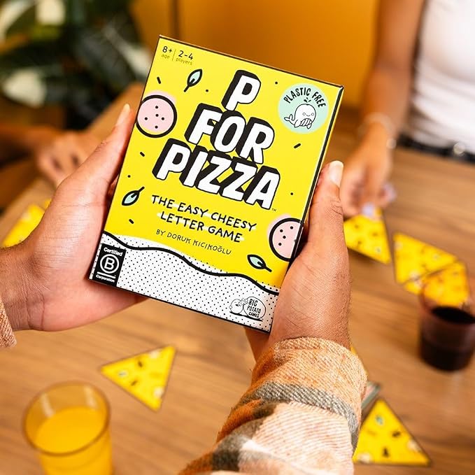 Big Potato P for Pizza Board Game: Build a Giant Pizza Before Anyone Else Family Travel Game Great for Adults and Kids | Perfect for Holidays and Camping
