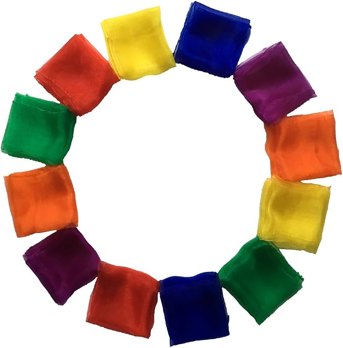 Dance Scarves Music Scarves for Children Movement and Juggling 12pcs