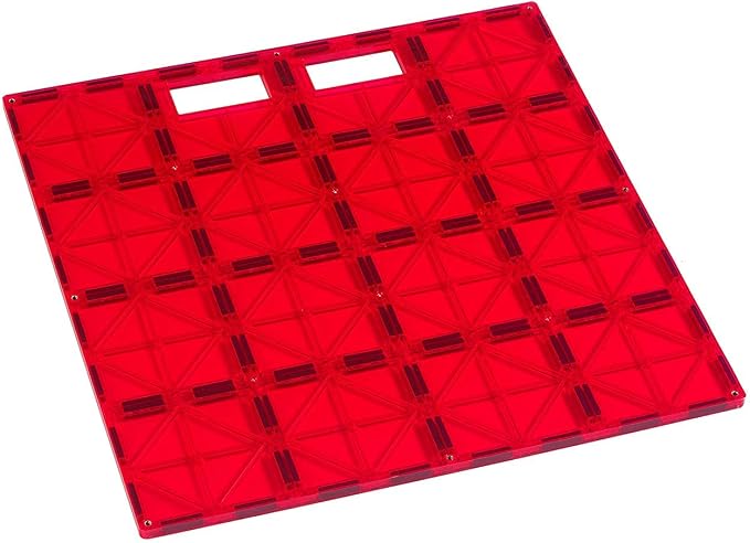 Playmags Super Durable Building Stabilizer Set, Great Add On to All Magnet Tiles Sets Works with All Leading Brands 1-12"x12" & 4-6"x6" (Colors May Vary)