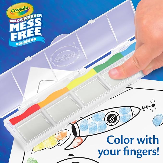 Crayola Color Wonder Mess Free Fingerprint Activity Book, Easter Basket Stuffers for Toddlers, Finger Painting Alternative, Gift for Kids Ages 3+ (Pack of 6)